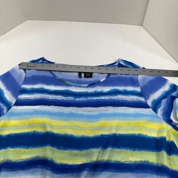 New Directions Women's Size XL Long Sleeve Top Blue Striped Preowned - Picture 7 of 12